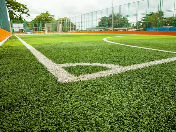 Khu phạt góc và mặt cỏ sân bóng 7 người