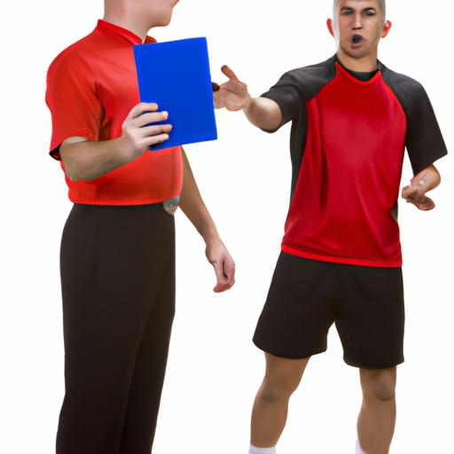 Huấn luyện viên tranh cãi với trọng tài về thẻ đỏ